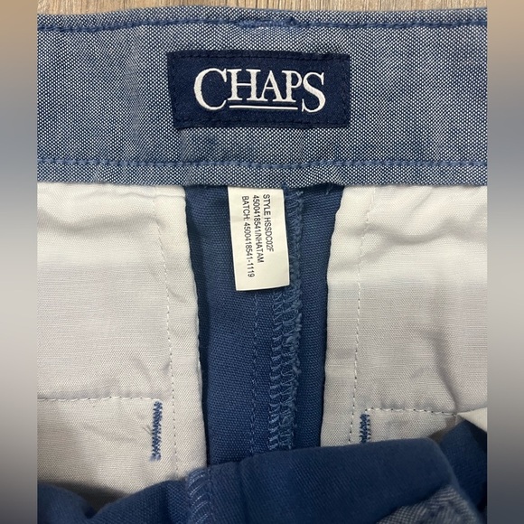 Chaps Boys Shorts Sz 10 Blue With Belt Stretch Twill Flat Front Pockets NWT $36 - Picture 5 of 10